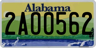 AL license plate 2AO0562