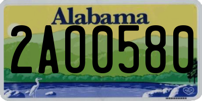 AL license plate 2AO0580