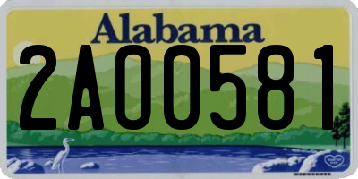 AL license plate 2AO0581