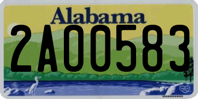 AL license plate 2AO0583