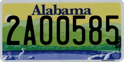 AL license plate 2AO0585
