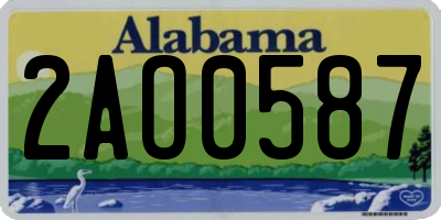 AL license plate 2AO0587