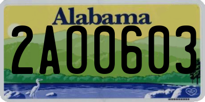 AL license plate 2AO0603