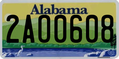 AL license plate 2AO0608