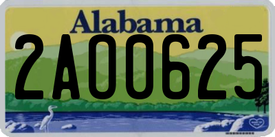 AL license plate 2AO0625