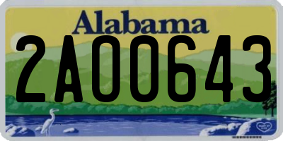AL license plate 2AO0643