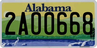 AL license plate 2AO0668
