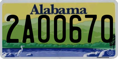 AL license plate 2AO0670