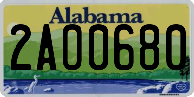 AL license plate 2AO0680