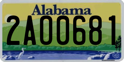 AL license plate 2AO0681