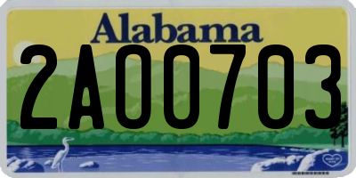 AL license plate 2AO0703