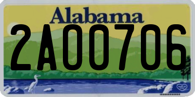 AL license plate 2AO0706