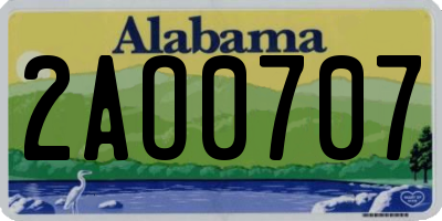 AL license plate 2AO0707