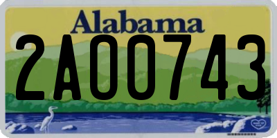 AL license plate 2AO0743