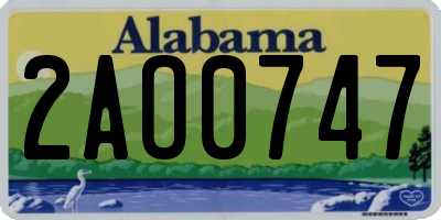 AL license plate 2AO0747