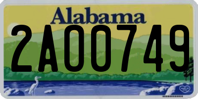 AL license plate 2AO0749