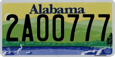 AL license plate 2AO0777