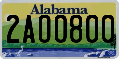 AL license plate 2AO0800
