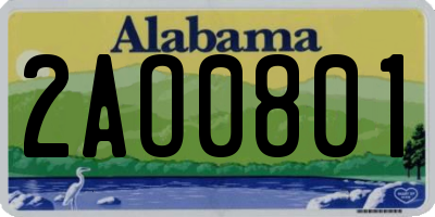 AL license plate 2AO0801