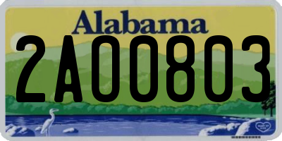 AL license plate 2AO0803