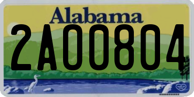 AL license plate 2AO0804