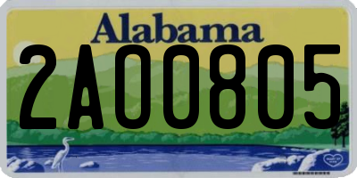 AL license plate 2AO0805