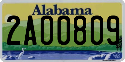 AL license plate 2AO0809