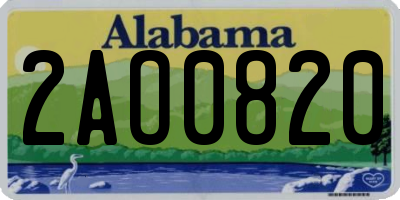 AL license plate 2AO0820