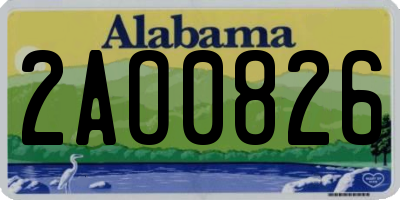 AL license plate 2AO0826