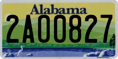 AL license plate 2AO0827