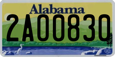 AL license plate 2AO0830