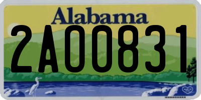 AL license plate 2AO0831