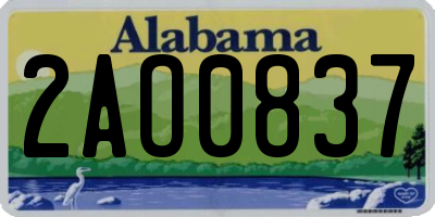 AL license plate 2AO0837