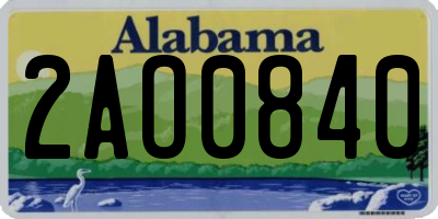 AL license plate 2AO0840