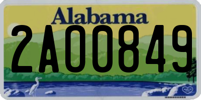 AL license plate 2AO0849
