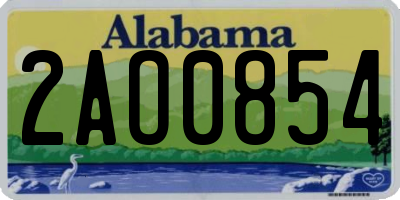 AL license plate 2AO0854