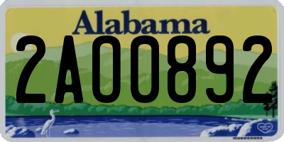 AL license plate 2AO0892