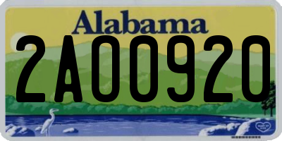 AL license plate 2AO0920