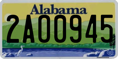AL license plate 2AO0945