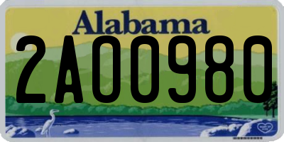 AL license plate 2AO0980