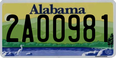 AL license plate 2AO0981