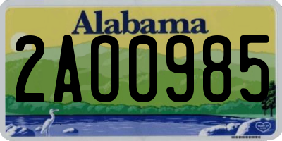 AL license plate 2AO0985