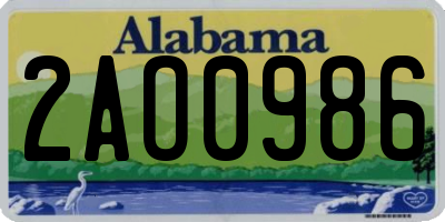 AL license plate 2AO0986