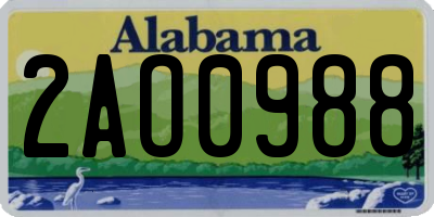 AL license plate 2AO0988