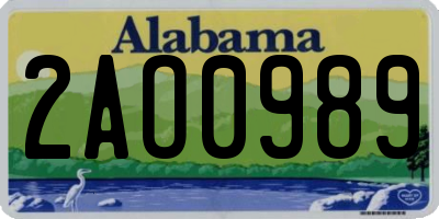 AL license plate 2AO0989