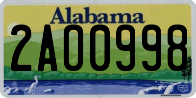 AL license plate 2AO0998