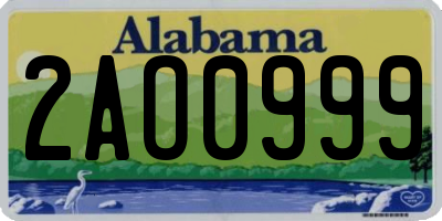 AL license plate 2AO0999