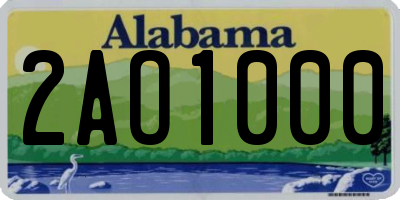 AL license plate 2AO1000
