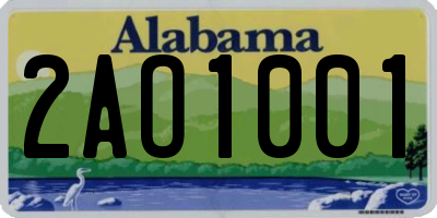 AL license plate 2AO1001