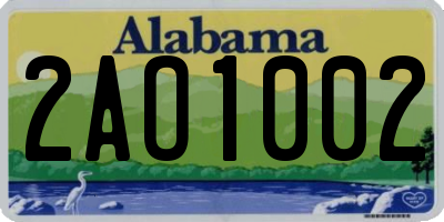 AL license plate 2AO1002